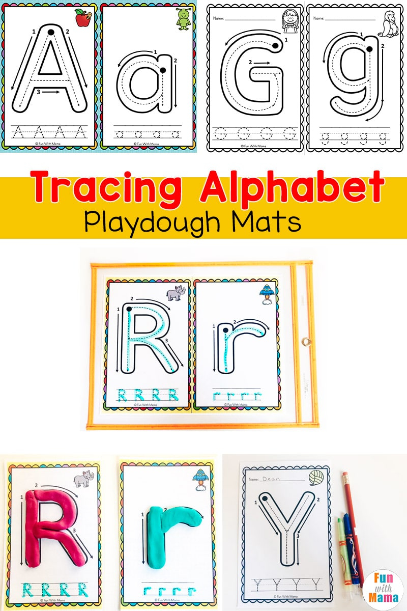 Alphabet Tracing Playdough Mats - Fun With Mama with Letter Tracing Mats