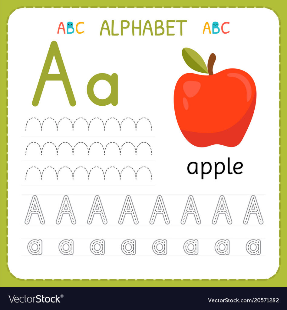Alphabet Tracing Worksheet For Preschool And In Alphabet Tracing Vectors