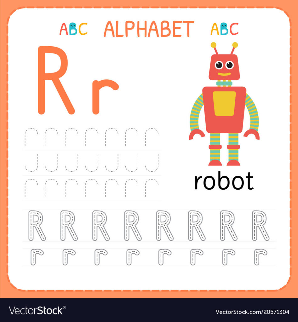 Alphabet Tracing Worksheet For Preschool And Inside Alphabet Tracing Vectors