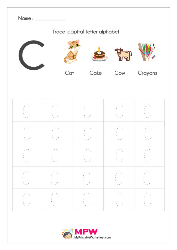 Alphabet Tracing Worksheets, Printable English Capital Alphabet Tracing Worksheets, Printable English Capital