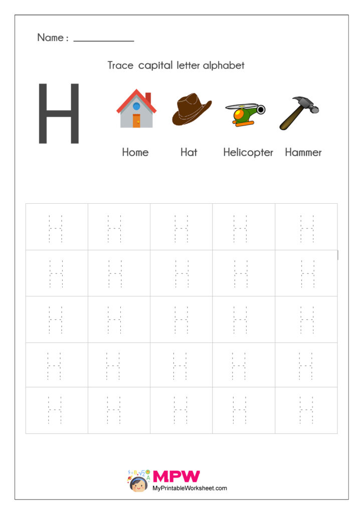 Alphabet Tracing Worksheets, Printable English Capital In Letter Tracing J