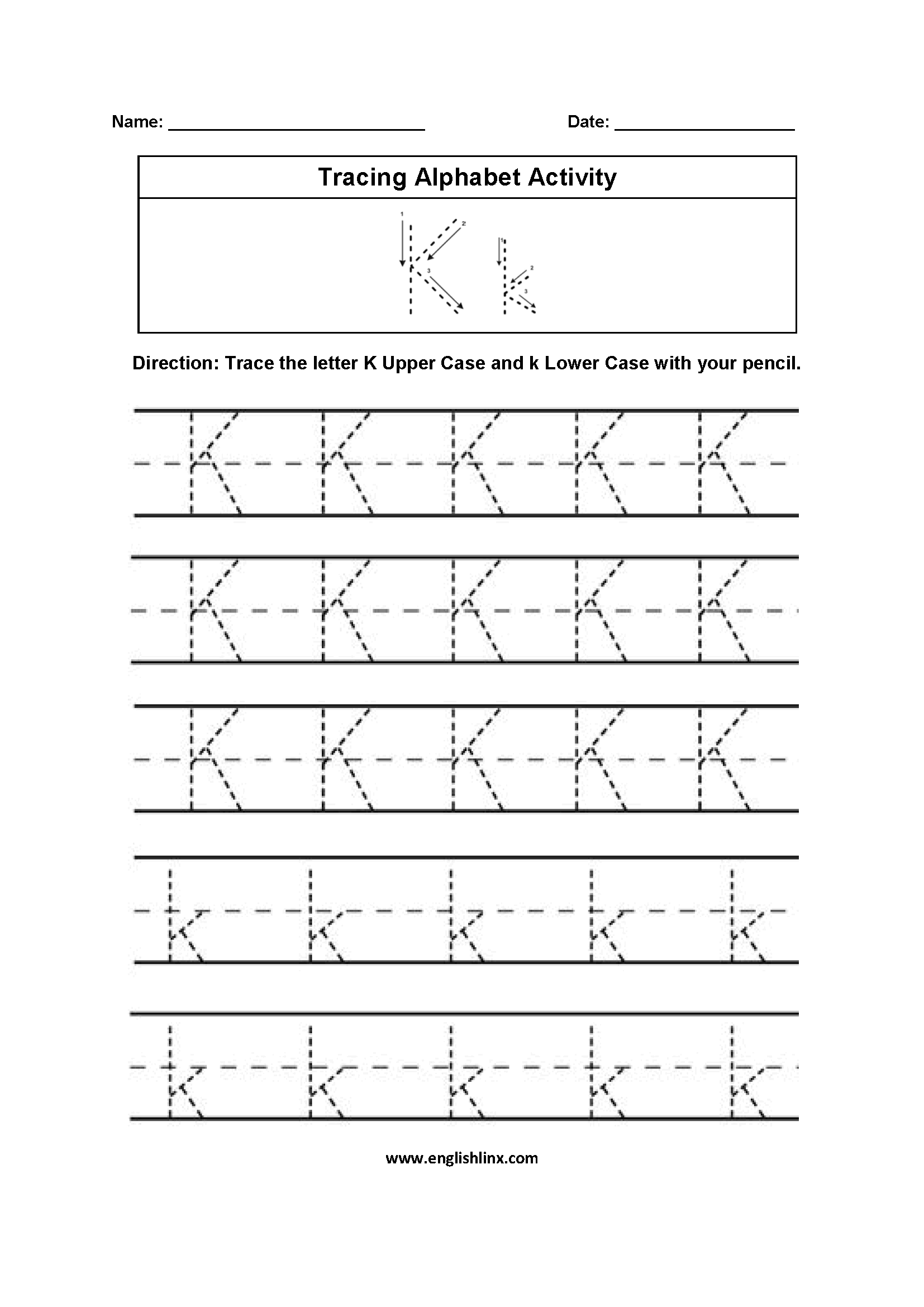 Alphabet Tracingksheets Staggering Image Inspirations Art with Letter K Tracing Sheet