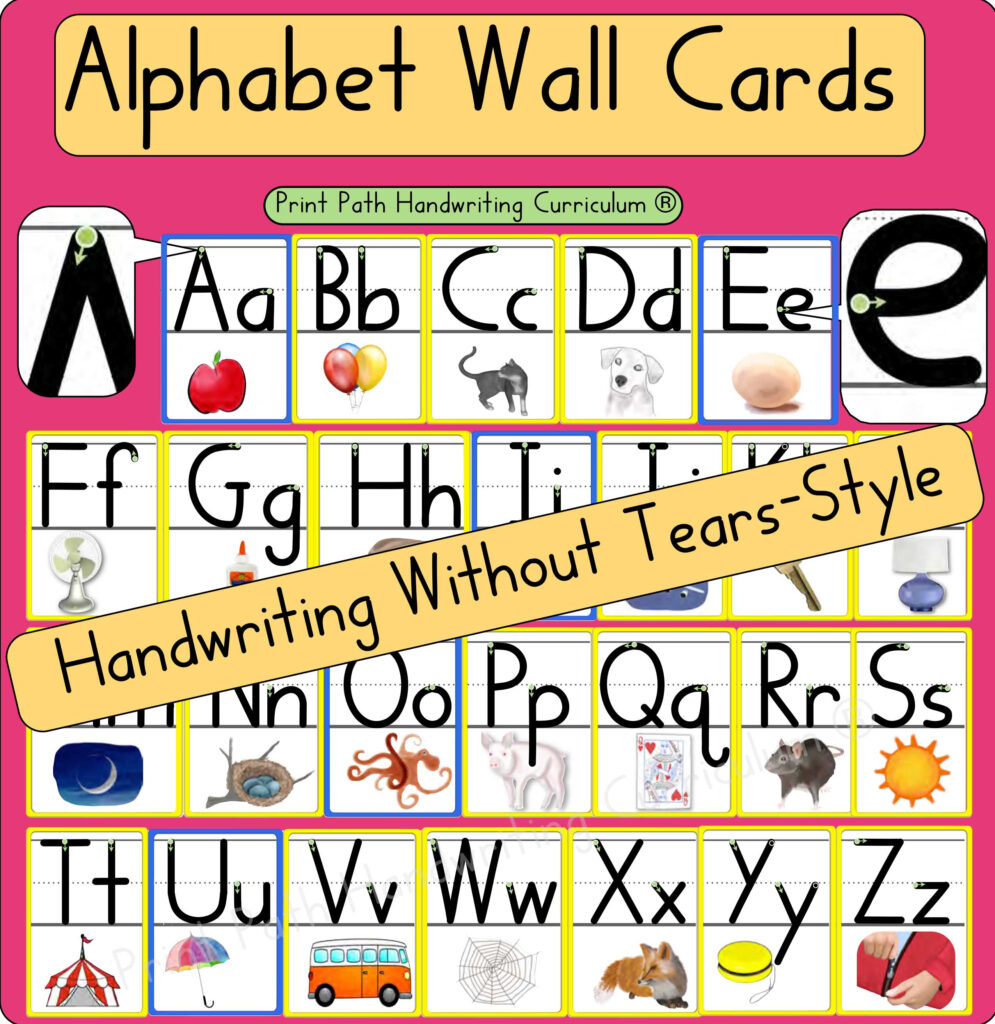 Alphabet Wall Cards Handwriting Without Tears Style Font