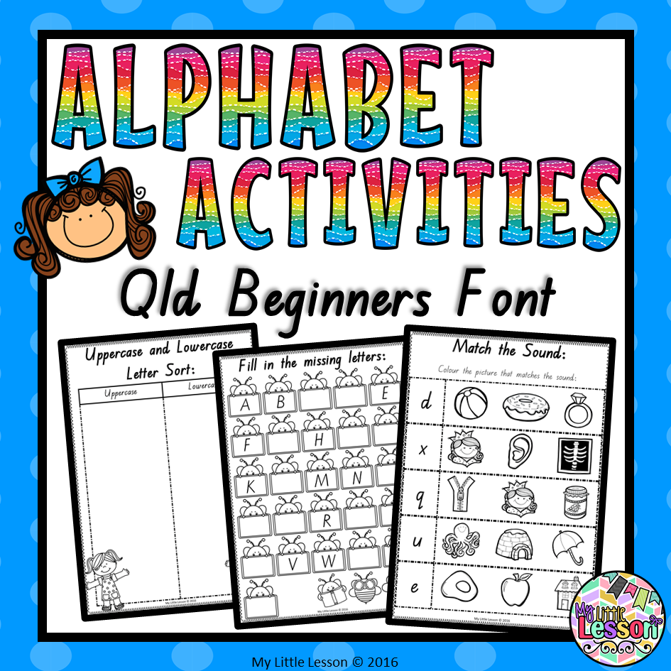 Alphabet Worksheets Qld Beginners Font