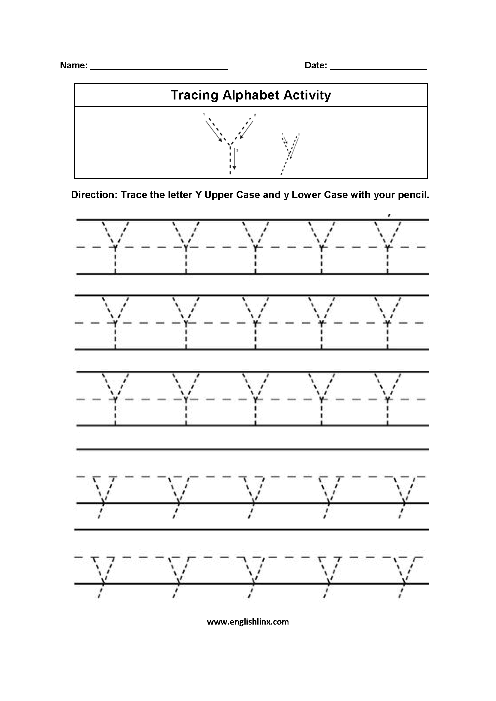 Alphabet Worksheets | Tracing Alphabet W #2191711 - Png pertaining to Letter Y Tracing Page