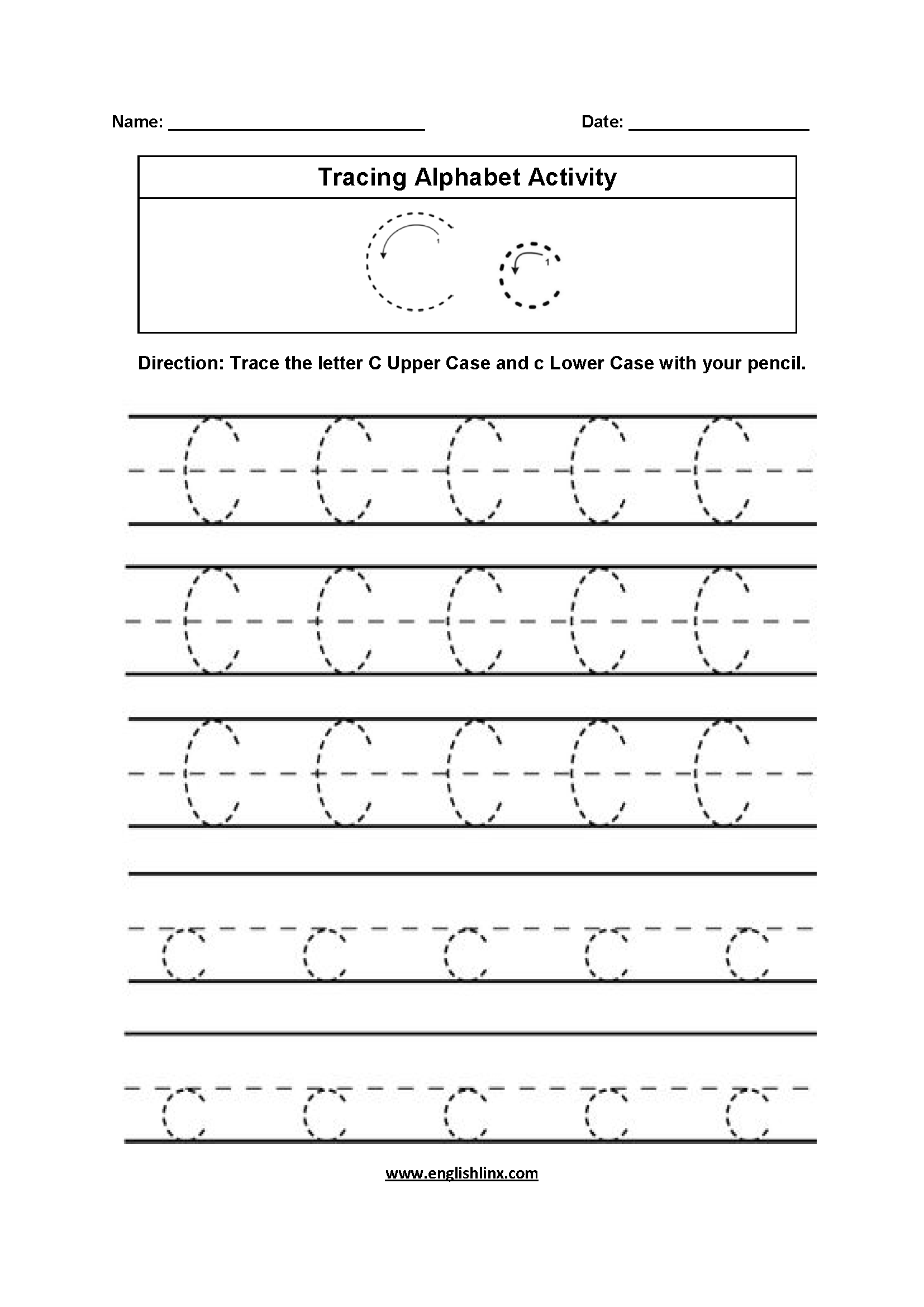 Alphabet Worksheets | Tracing Alphabet Worksheets in Alphabet Letters Tracing Exercises
