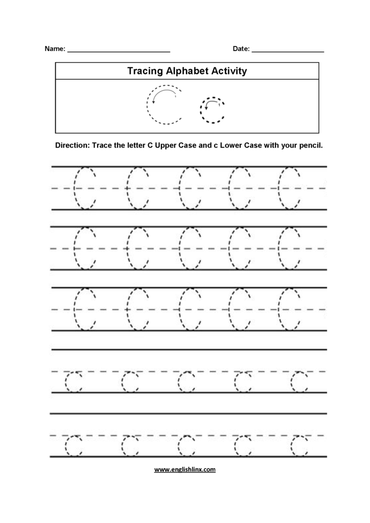 Alphabet Worksheets | Tracing Alphabet Worksheets Within C Letter Tracing