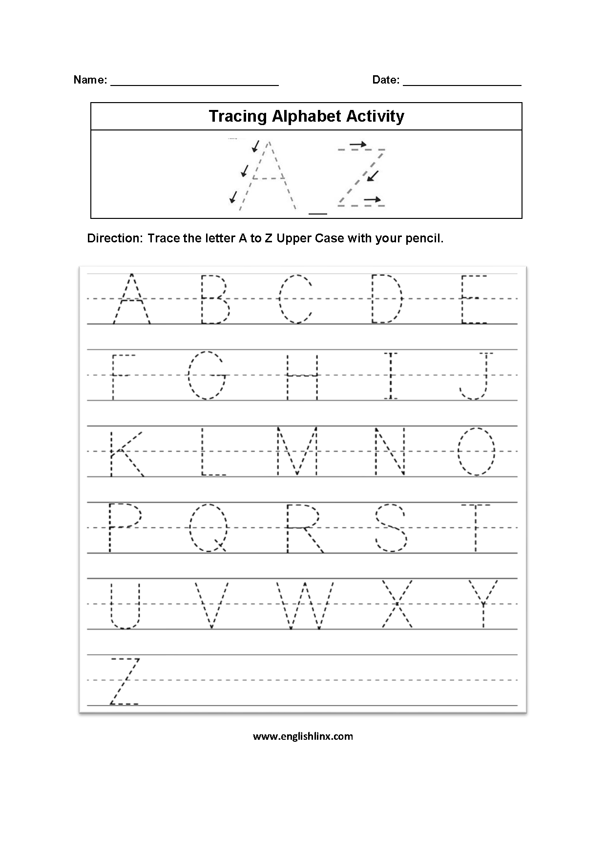 Alphabet Worksheets | Tracing Alphabet Worksheets