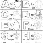 Alphabets And Related Pictures Colouring For Kids With Alphabet Coloring Worksheets For Toddlers