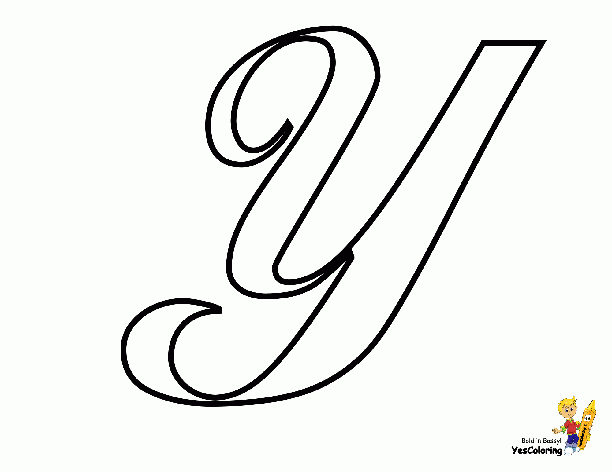 Alphabets Pic To Color Of Y In 2020 | Cursive Letters