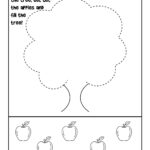 Apple Tree Tracing And Cutting Worksheet | Woo! Jr. Kids