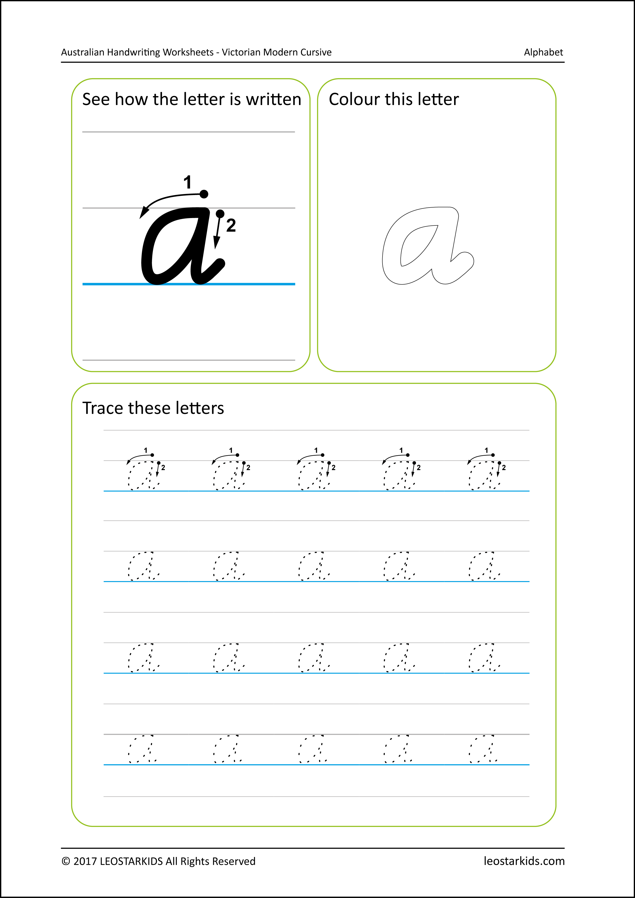 Australian Handwriting Worksheets - Victorian Modern Cursive with Name Tracing Template Nsw Font