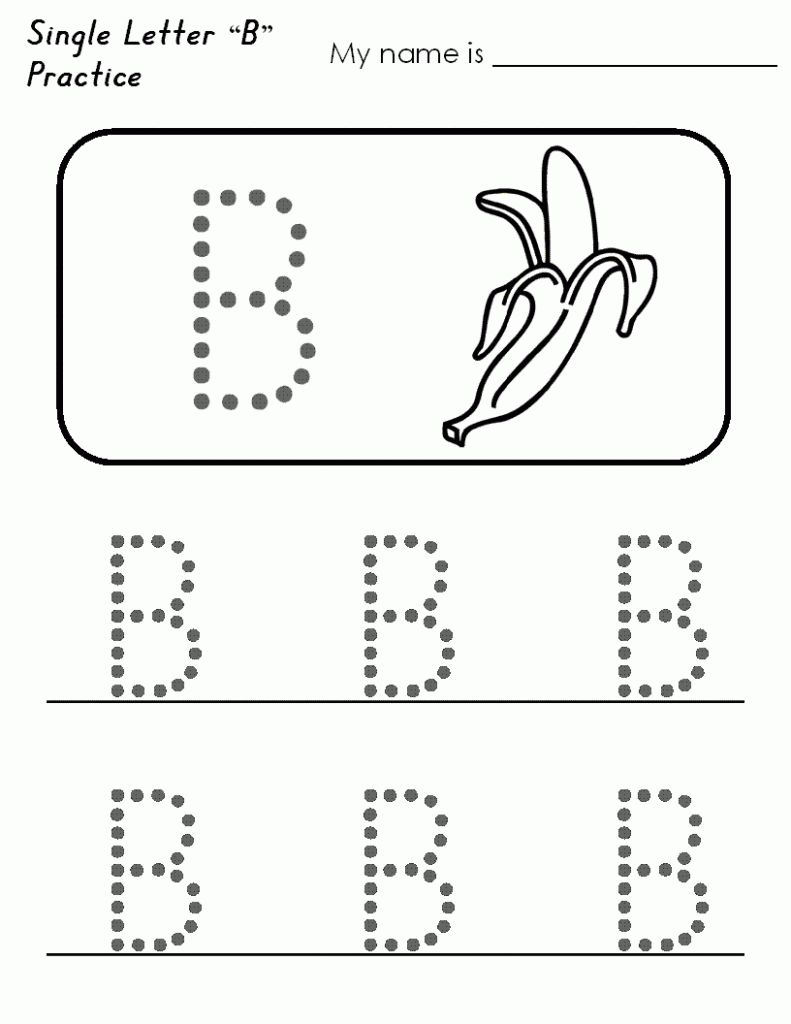 B Tracing Image Bananas! | Tracing Worksheets Preschool