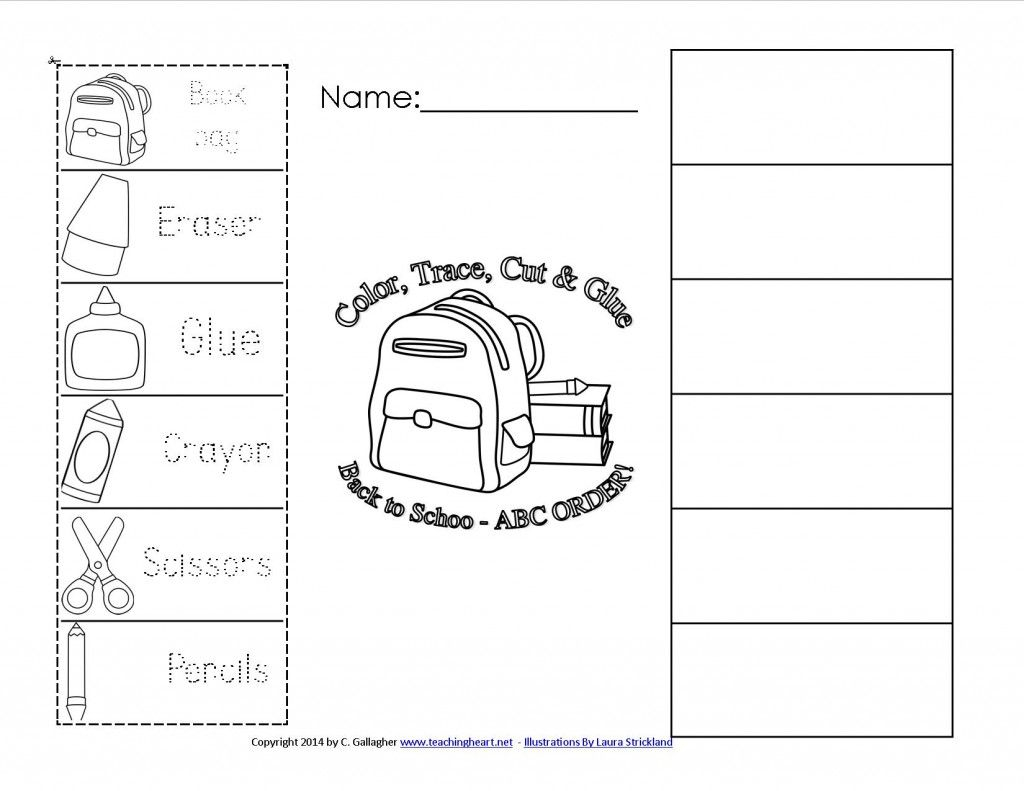 Back To School Abc Order   Free To Print   Teaching Heart