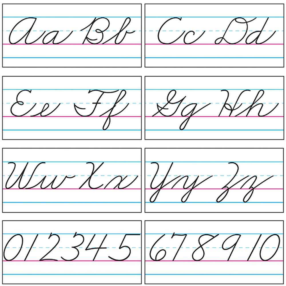 Basic Alphabet Zaner-Bloser Cursive Bulletin Board Set