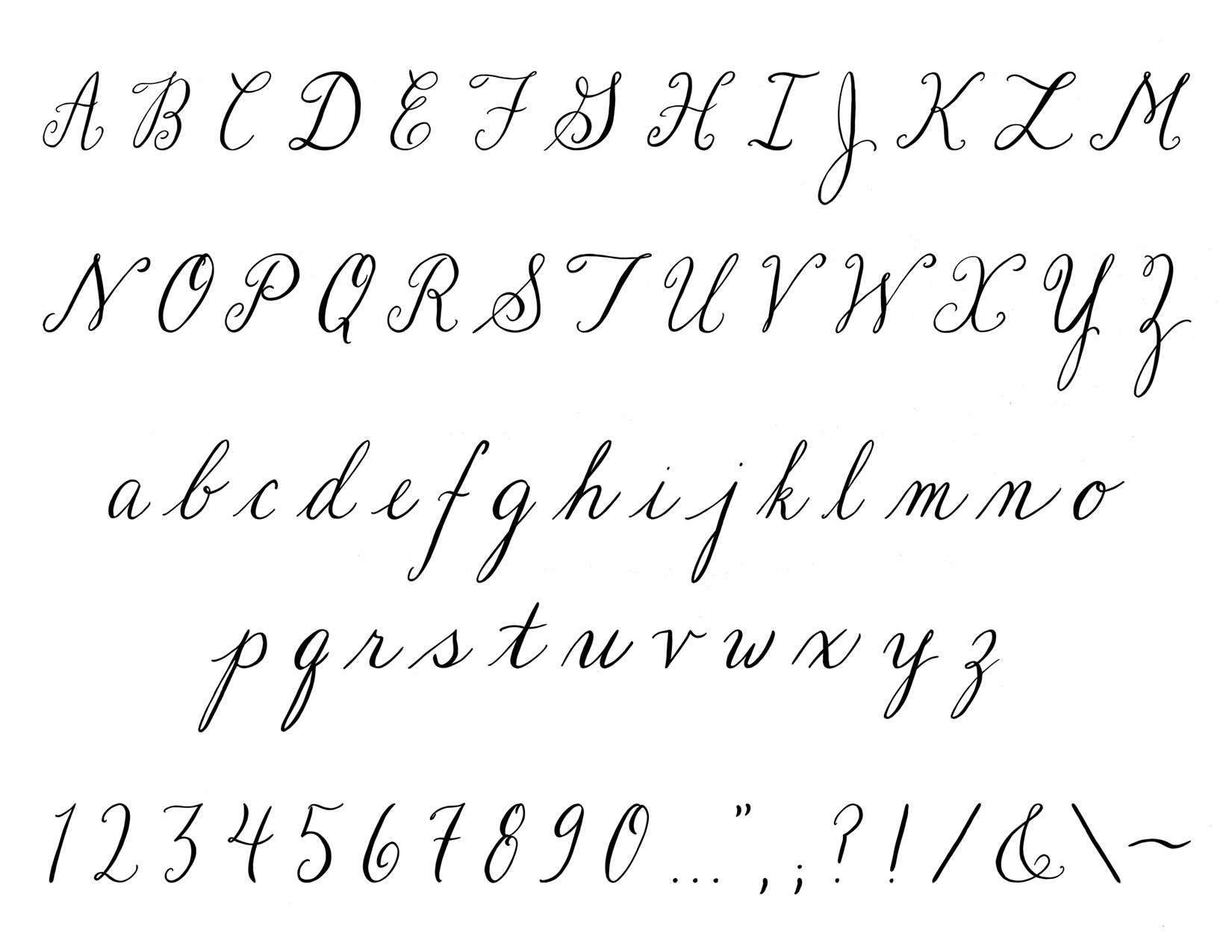 Beautiful Handwriting Fonts La Rose Alphabet Font Set