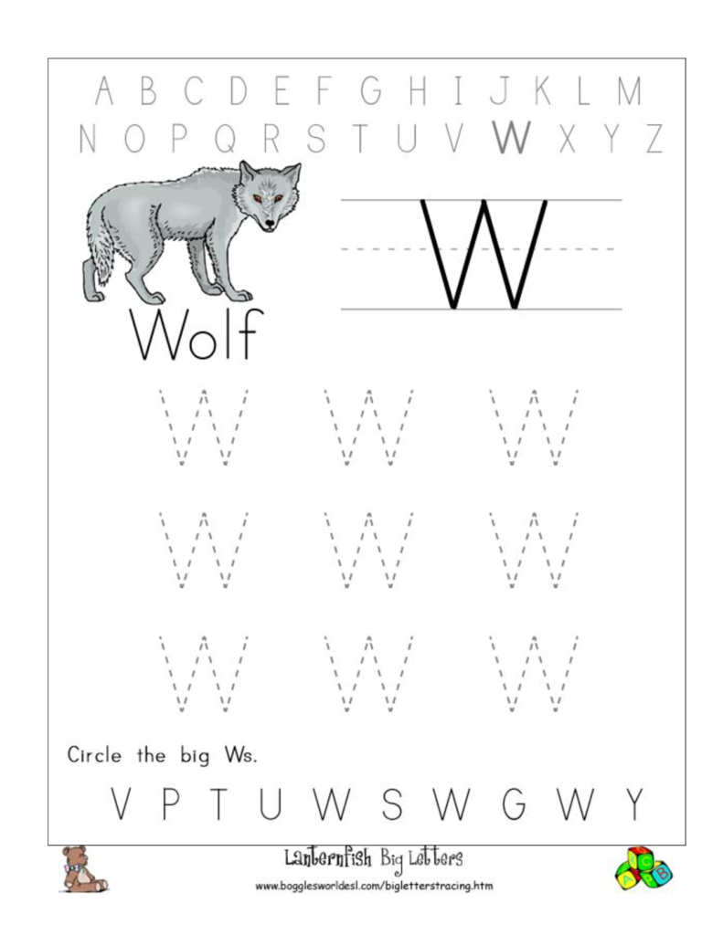 Big W Tracing Worksheet Doc .. | Letter Tracing Printables