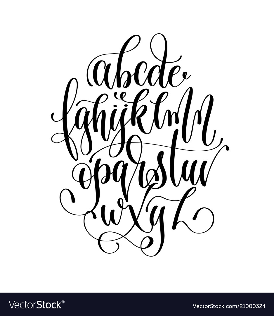 Black And White Hand Lettering Alphabet Design