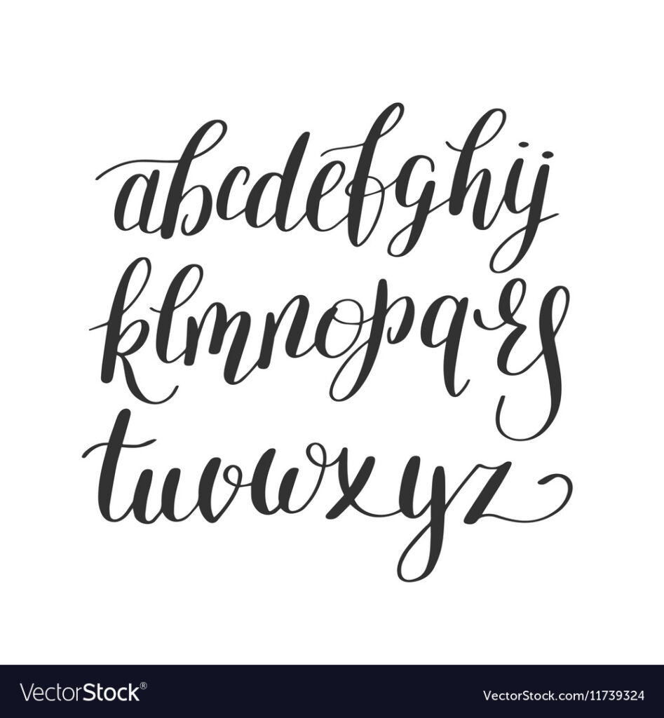 Black And White Hand Lettering Alphabet Design