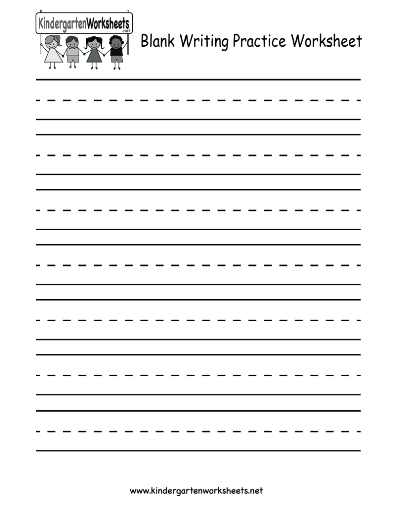 Blank Writing Practice Worksheet   Free Kindergarten English