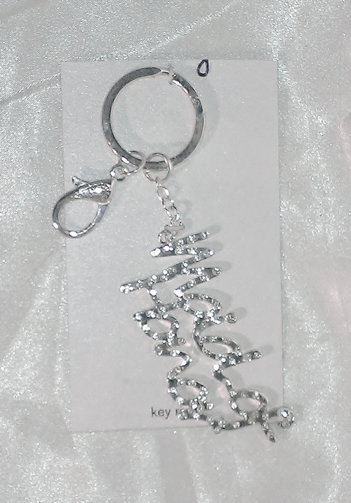 Bling Silver W/ Clear Rhinestones Cursive "maid