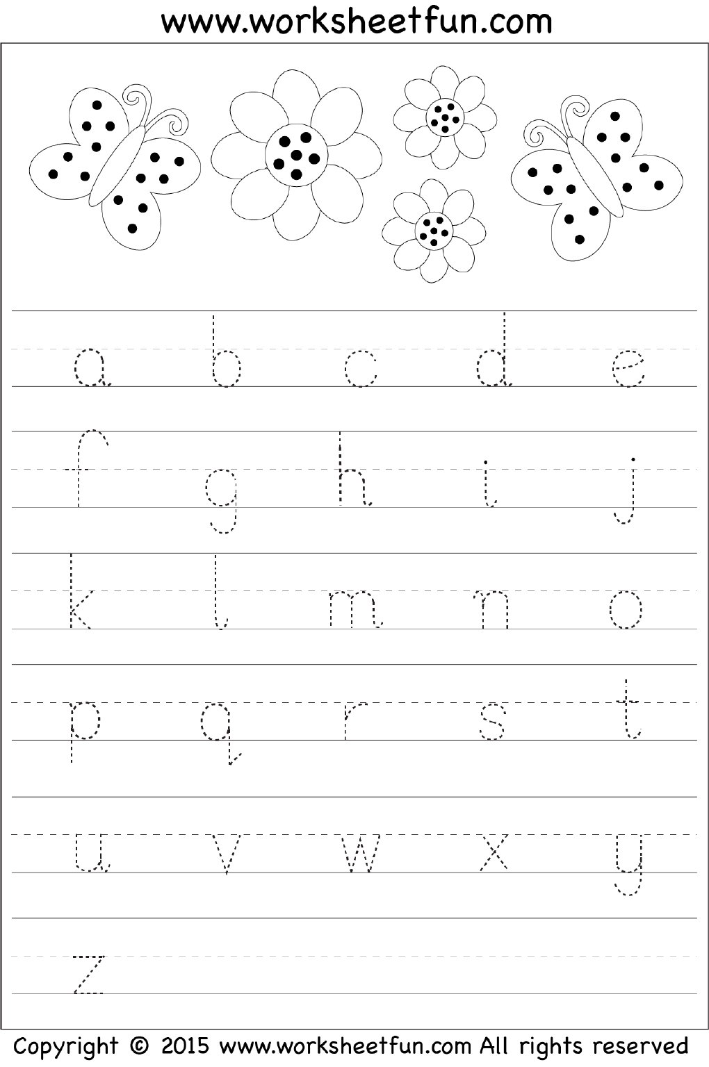 Butterfly Lowercase Letter Tracing 1 - [Pdf Document] in Letter Tracing Html5