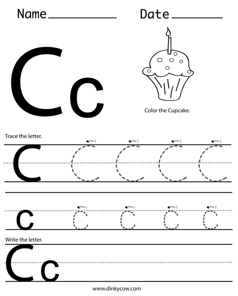 C Free Handwriting Worksheet Print (2400×2988 Regarding Letter C Tracing Printable