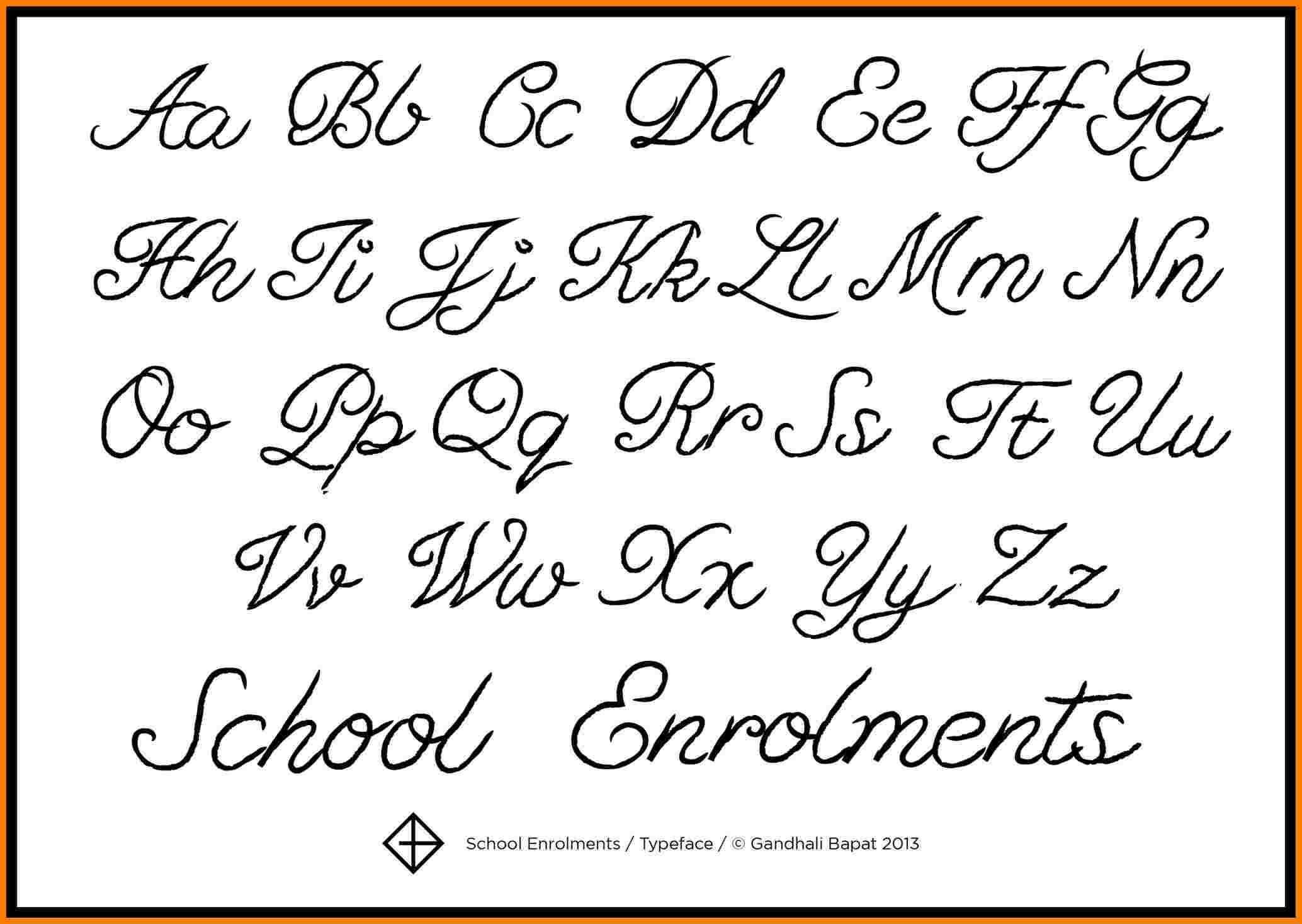 Calligraphy Script Lettering A Z Lovely Fancy Cursive