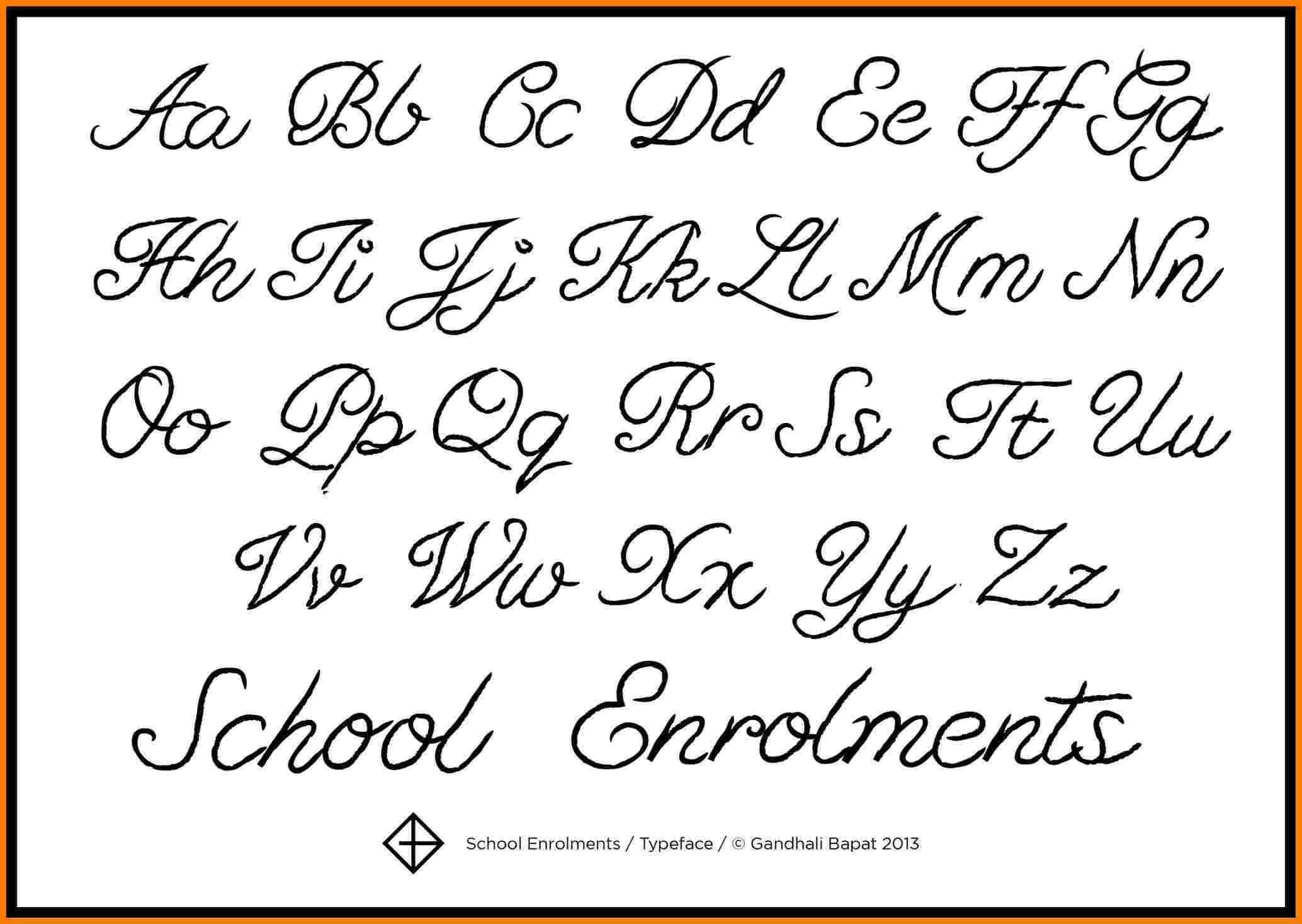 Cursive Alphabet A To Z