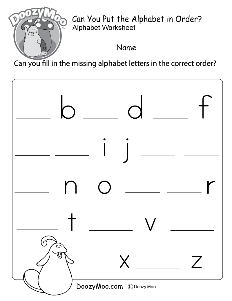 Can You Put The Alphabet In Order? (Free Printable Worksheet) with Alphabet Order Worksheets Pdf
