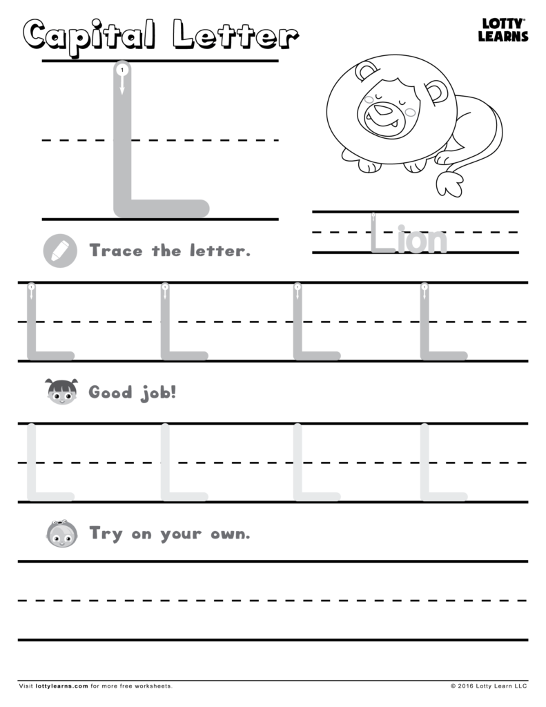 Capital Letter L | Lotty Learns With Regard To Letter Ll Worksheets For Kindergarten