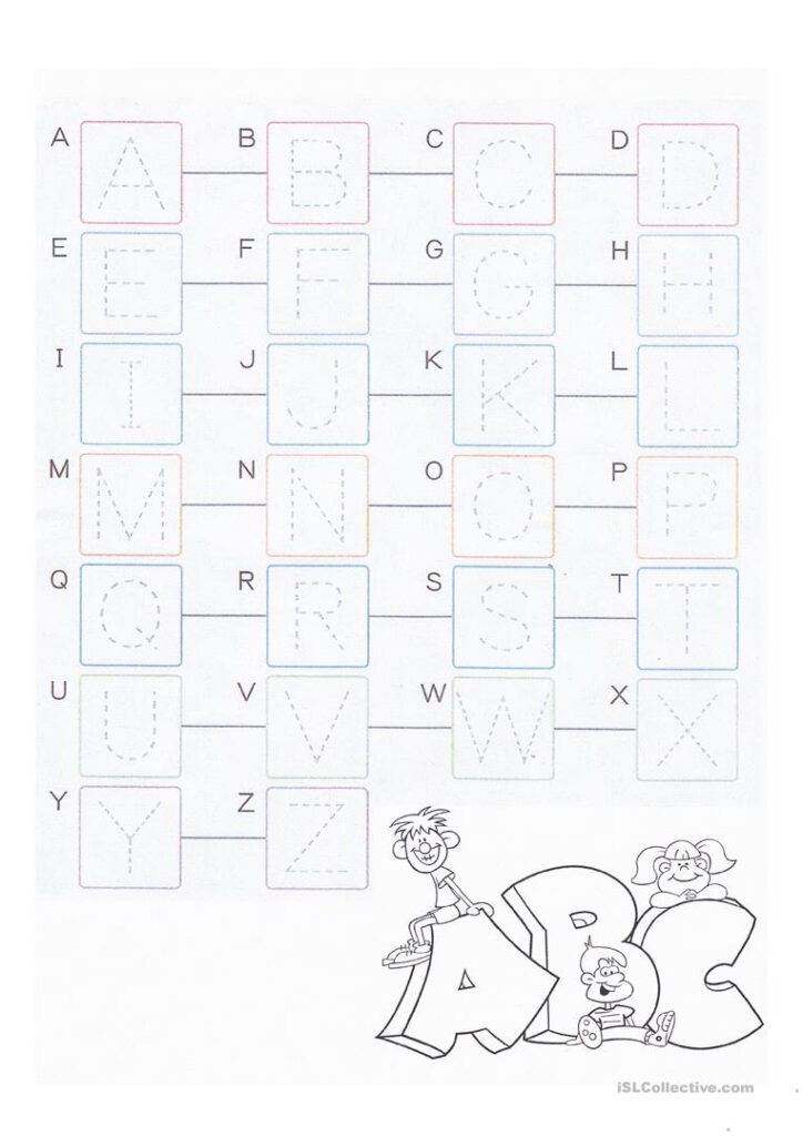 Capital Letter Tracing   For Young Learners.   English Esl With Alphabet Worksheets For Young Learners