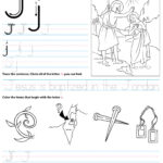 Catholic Alphabet Letter J Worksheet Preschool Kindergarten Pertaining To Letter J Worksheets For Preschool