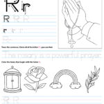 Catholic Alphabet Letter R Worksheet Preschool Kindergarten Inside Alphabet R Worksheets