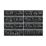 Chalkboard Brights Cursive Alphabet Bulletin Board