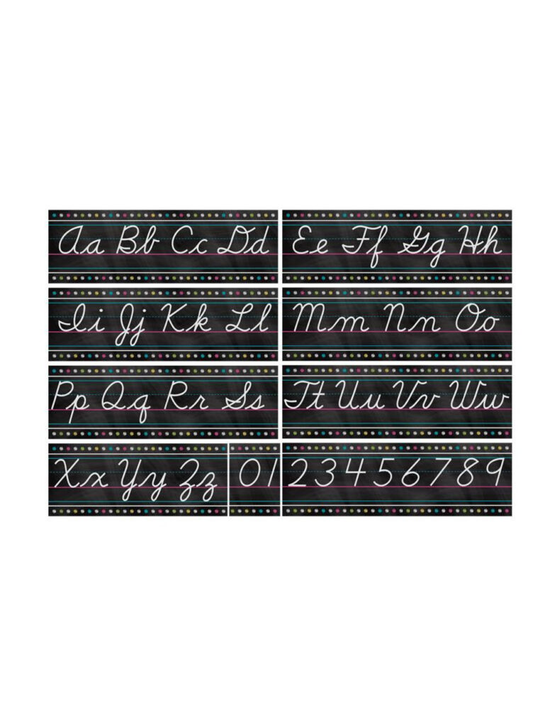 Chalkboard Brights Cursive Alphabet Bulletin Board Chalkboard Brights Cursive Alphabet Bulletin Board