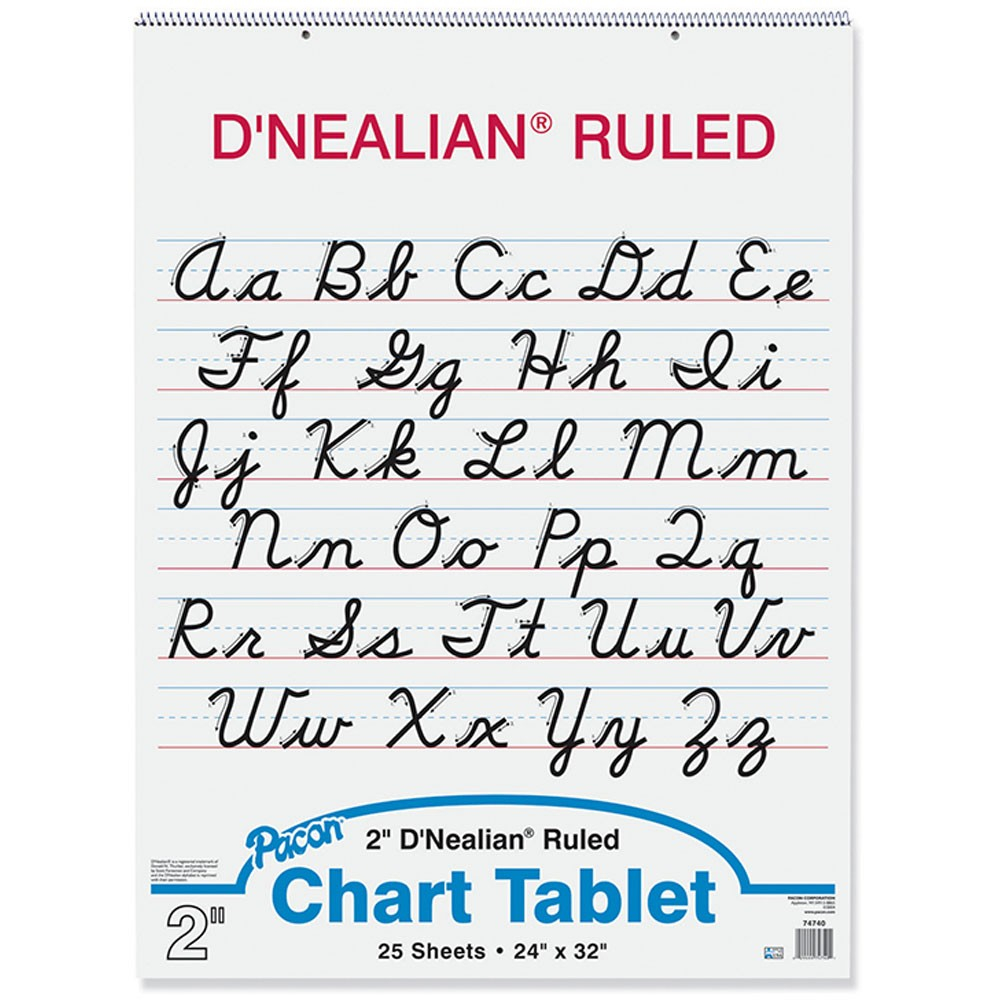 Chart Tablet, Cursive Cover, 2&amp;quot; Ruled, 24&amp;quot; X 32&amp;quot;, 25 Sheets