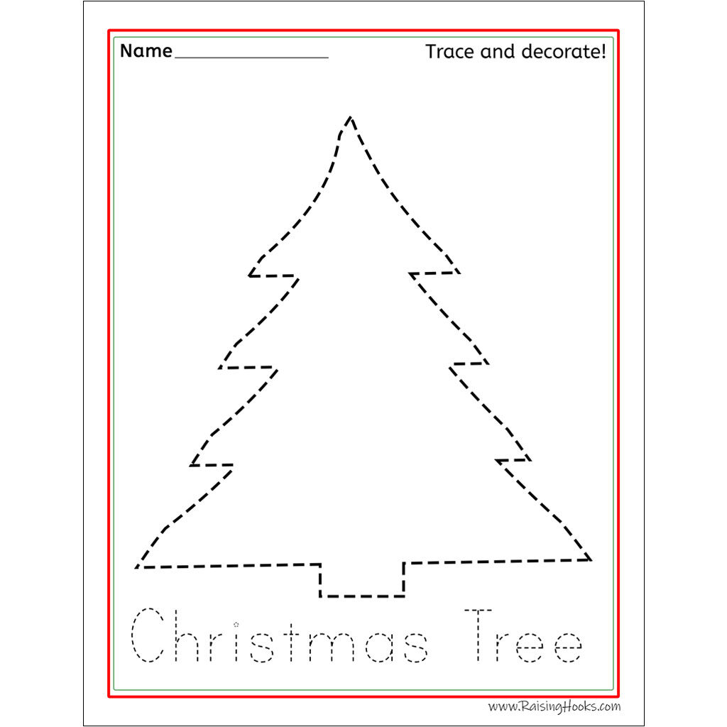 Christmas Tracing Worksheets   Raising Hooks