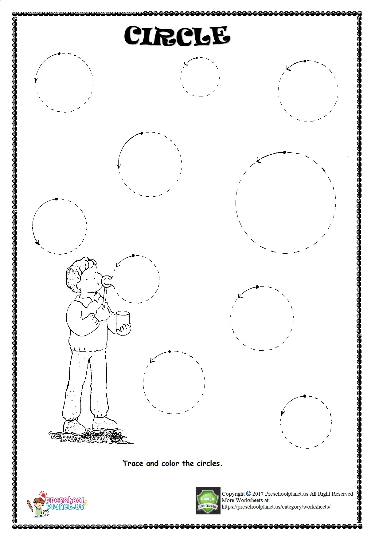 Circle Tracing Worksheet AlphabetWorksheetsFree