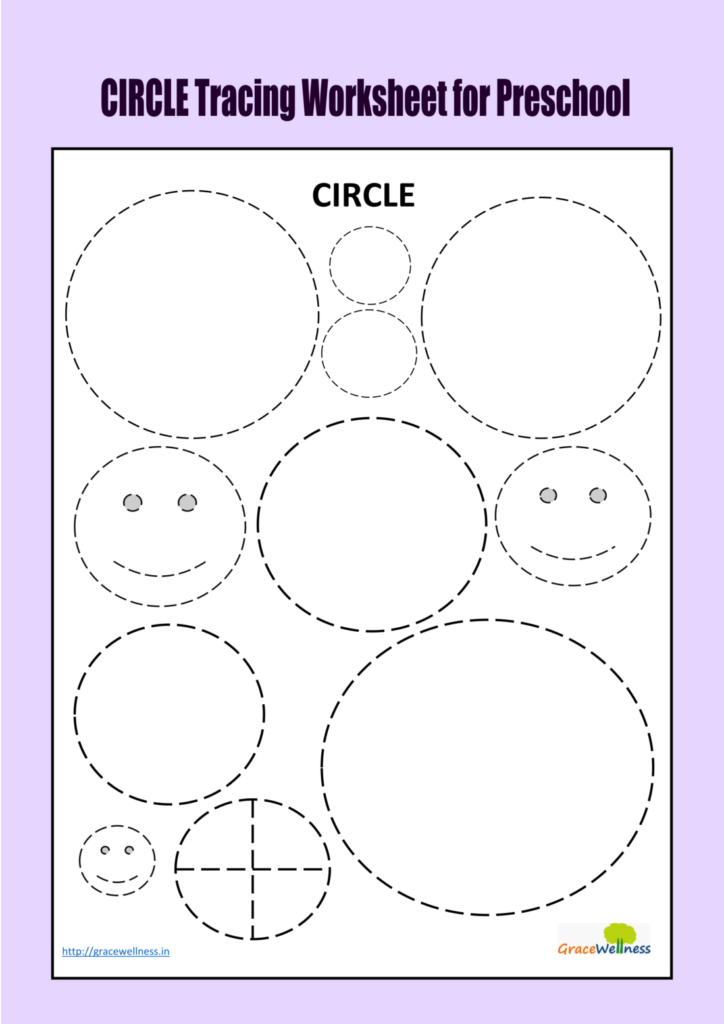 Circle Tracing Worksheet For Preschool | Trace And Color