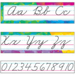 Color Splash Alphabet Line Zaner Bloser Cursive Bulletin Board Set