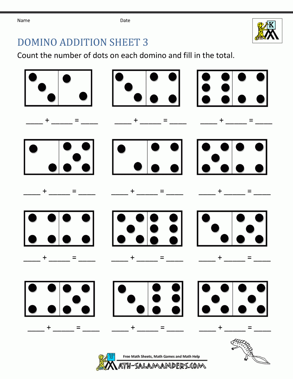 Coloring Book Printableten Math Worksheets Domino Addition pertaining to Alphabet Domino Worksheets