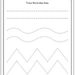 Coloring Pages : Trace Broken Lines Mixed Tracingrksheets