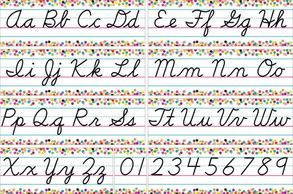 Confetti Cursive Writing Bulletin Board Display Set Confetti Cursive Writing Bulletin Board Display Set