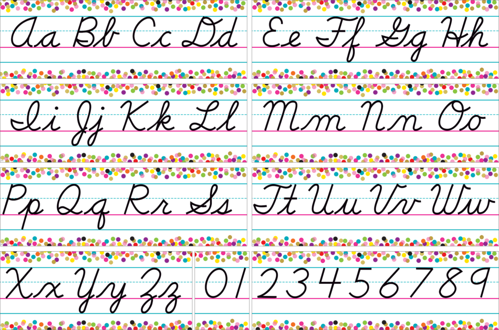 Confetti Cursive Writing Bulletin Board Display Set Confetti Cursive Writing Bulletin Board Display Set