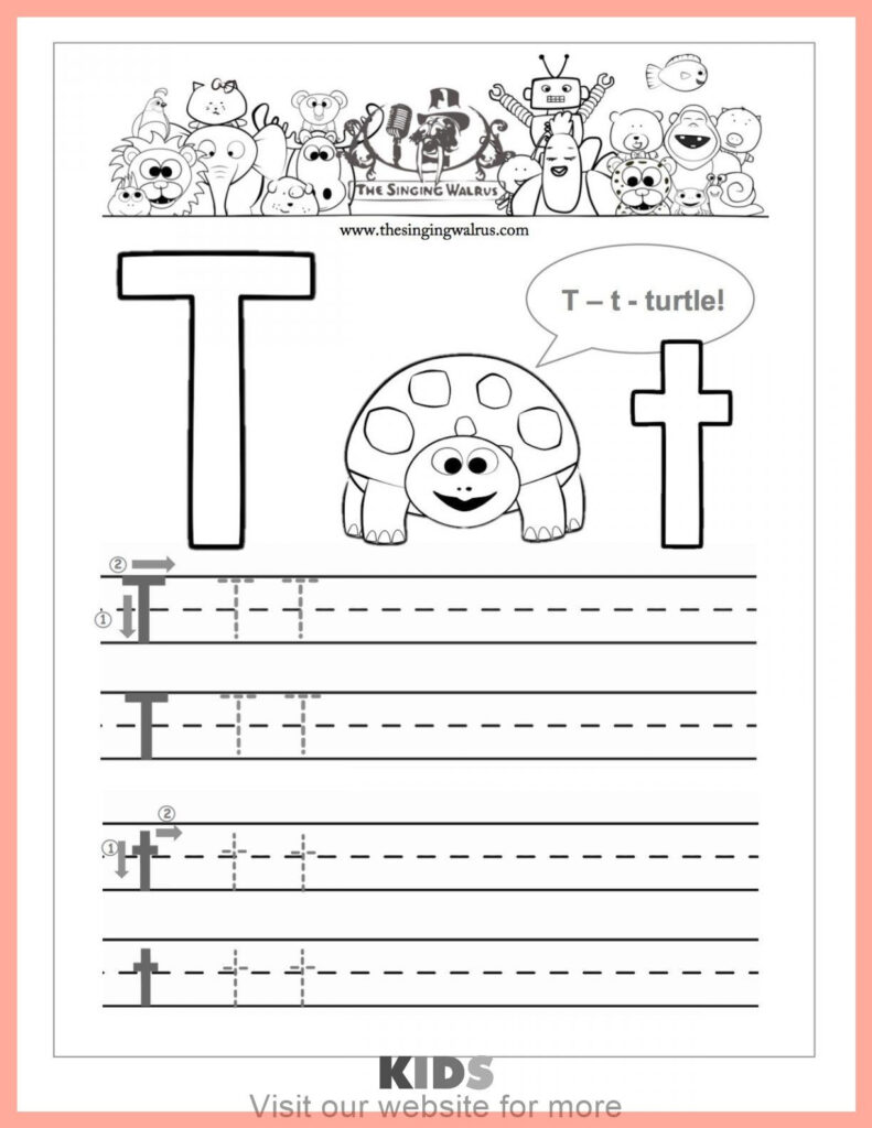 Craft For Kids Easy Toddlers In 2020 | Letter Worksheets For For Letter T Tracing Worksheets Preschool