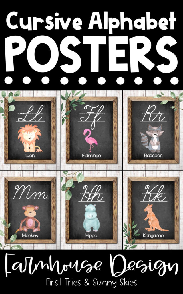 Cursive Abc Posters   Printable Alphabet Posters For