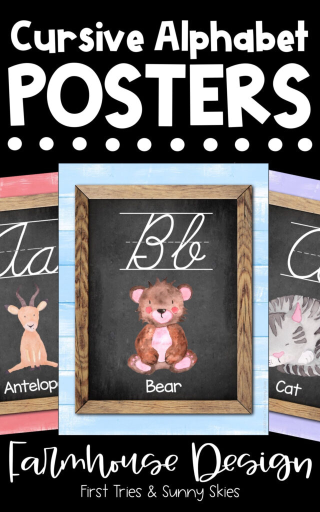 Cursive Abc Posters   Printable Alphabet Posters For