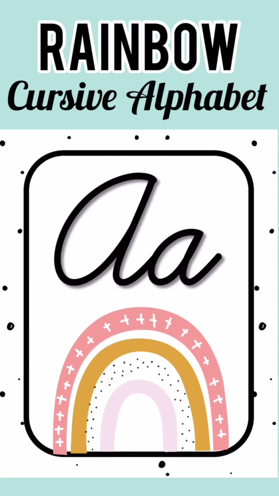 Cursive Alphabet Discover Rainbow Cursive Alphabet Posters Cursive Alphabet Discover Rainbow Cursive Alphabet Posters