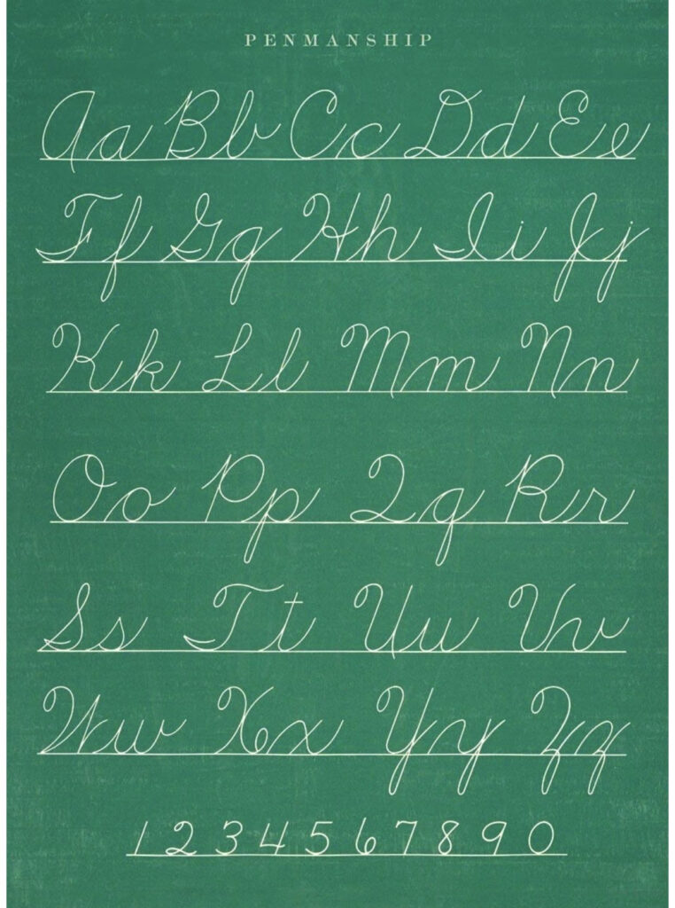 Cursive Alphabet In 2020 | Teaching Cursive Writing, Cursive